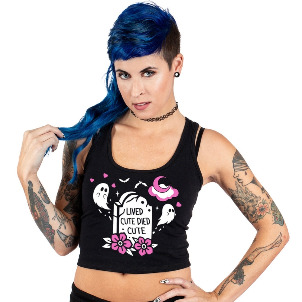 Too Fast Lived Cute Died Cute Cropped Tank Top NWT L
